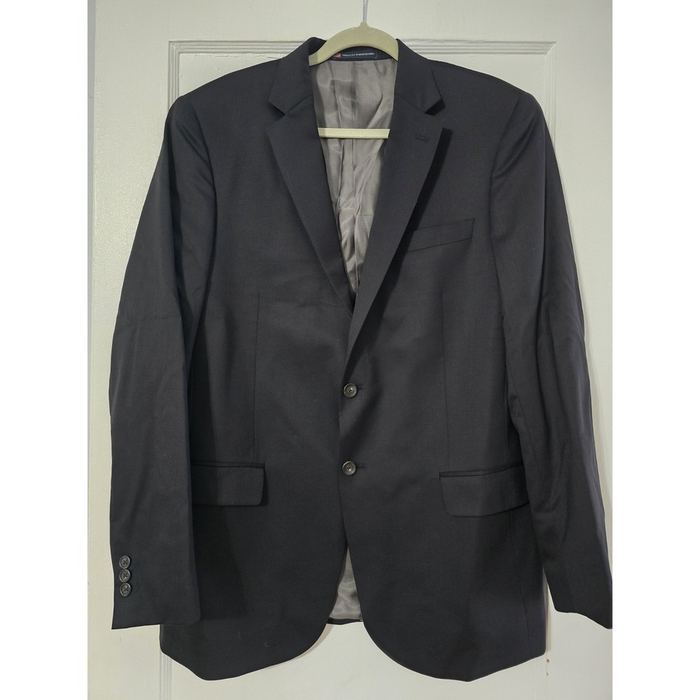 Hart Schaffner Marx Men's Black Solid Blazer Jacket Size 44L